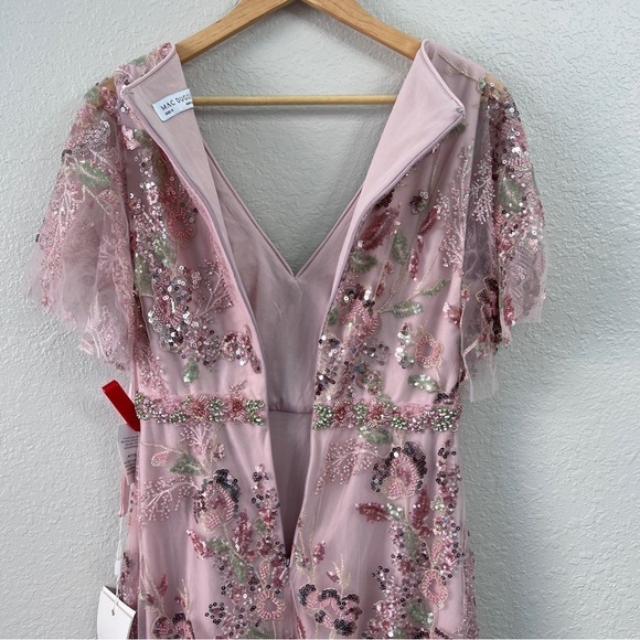 NEW $598 MAC DUGGAL 67880 FLORAL EMBELLISHED SHORT SLEEVE GOWN SIZE 8 - Picture 13 of 17